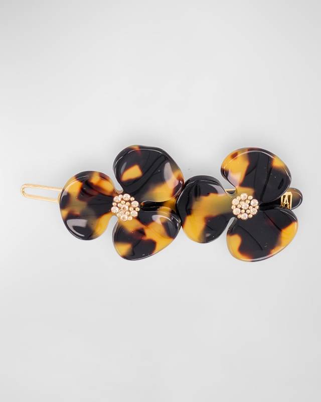 Camelia Tortoise & Crystal Side Barrette